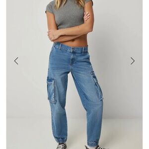 Women's Blue Cargo Jeans